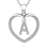 1 x Brand New JO WISDOM Women s Heart Silver 925 Necklace Pendant 26 Letters R Alphabet Initial with 3A Zirconia, Personalized Jewelry for Mother Daughter Women Girls - RRP €48.4