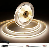 1 x RAW Customer Returns TTWAY COB LED Strip 5M, Natural White 4000K DC24V LED Strip Lights 480LEDs M, CRI 93 , 8mm Width, Uniform Lights, COB LED Light for Indoor Home Kitchen DIY Decoration Power Supply Not Included  - RRP €23.18