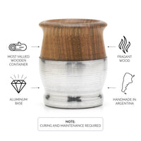 1 x RAW Customer Returns balibetov Yerba Mate Wooden Pumpkin - Traditional Palo Santo with Aluminum Mate Cup - Set Includes Bombilla Sorbet for Mate Aluminum Base  - RRP €24.08