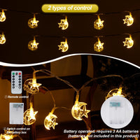 3 x Brand New DAOUZL Ramadan fairy lights, 2 meters LED moon star fairy lights with 8 modes, Eid Ramadan lantern fairy lights, Ramadan decoration, LED Muslim Ramadan fairy lights for Christmas Ramadan wedding B  - RRP €18.12