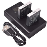 1 x RAW Customer Returns DSTE 2 x NB-6L replacement battery dual USB charger with LCD display compatible for NB-6LH and Canon PowerShot X500, SD3500, SD4000, is SX275, SX510, SX600, SX610, SX710, HS D10, D20, ELPH 500 HS - RRP €18.68