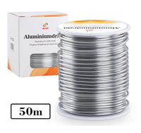 1 x RAW Customer Returns Diameter 2 mm aluminum wire silver 50 m, 1 roll of aluminum jewelry wire, flower wire, craft wire, jewelry aluminum wire roll for DIY crafts, modeling, floristry, wedding decoration - RRP €16.13