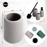 1 x RAW Customer Returns KADAX Bathroom Accessories, Ceramic Bathroom Set, Bathroom Tumbler, Soap Dispenser, Toilet Brush, Bathroom Accessories Set, Bathroom Equipment Set Grey, 2  - RRP €20.16