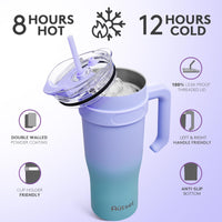 1 x RAW Customer Returns Autsel 40oz drinking cup with lid and straw, 1200ml thermal mug with straw and handle, double-walled stainless steel vacuum insulated mug coffee mug to go, portable car mug - RRP €23.99