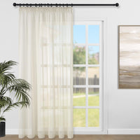 1 x RAW Customer Returns Topfinel Extra Long Curtains and Drapes Room Divider Curtain White with Ruffle Tape Transparent 240 cm Long Stores Curtain 300 cm Wide 1 Piece Ready Made Curtains Living Room for Rail System - RRP €33.77