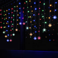 1 x RAW Customer Returns BLOOMWIN 2x1M LED, snowflake light curtain colorful, USB Christmas lights 8 modes fairy lights curtain 104LEDs mood lights for balcony, window, wedding, Christmas IP44 fairy lights - RRP €25.99