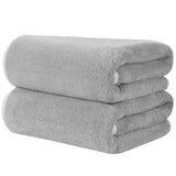 1 x RAW Customer Returns KinHwa Pack of 2 Hair Towels, Microfiber Hair Towels, Fluffy Microfiber Towels, Microfiber Towels for Hair, Soft Absorbent 50x100cm, Light Gray - RRP €20.99