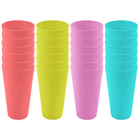 1 x RAW Customer Returns BELLE VOUS Pack of 24 Colorful Plastic Cups - 600 ml Reusable Cups in 4 Colors - Hard Plastic Cups for Parties, Camping, BBQs, Picnic, Beach - Dishwasher Safe, BPA Free - RRP €37.85