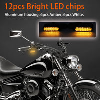 1 x RAW Customer Returns JMTBNO Motorcycle LED Turn Signal Handlebar Indicator Light Running Light Mini Amber Indicator White Daytime Running Light E-approved Universal 12V Compatible with M8 Motorcycles Cruiser Bobber Chopper  Scooter Quad - RRP €22.43