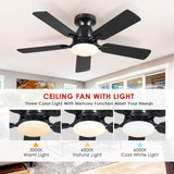 1 x RAW Customer Returns Mpayel Ceiling Fans with Lighting and Remote Control-Modern Ceiling Fan Black - RRP €109.08