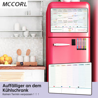 1 x RAW Customer Returns MCCORL Magnetic Weekly Planner Wipeable, Family Planner Magnetic Board for Refrigerator, perfect as household planner, hourly planner, meal planner or to-do list 42 28cm in German - RRP €17.99