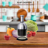 2 x Brand New Press Food Chopper Manual Hand Dicer Vegetable Cutter Stainless Steel Slap Chopper - RRP €48.34