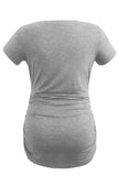 1 x RAW Customer Returns Smallshow Women s Maternity Tops Side Gathered Maternity Tops 3 Pack Black Grey Navy M - RRP €43.99