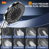 6 x Brand New LADYSONS shower head with filter Shower head with hose 1.5M High pressure hand shower 7 jet types 20 filtration Economical shower head for removing hard water, residual chlorine, heavy metals - RRP €144.0