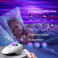 1 x RAW Customer Returns Starry sky projector for children, 8 white noise Bluetooth galaxy projector, 8 colors 4 brightness baby dimmable, LED starry sky projector - RRP €22.99