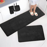 1 x RAW Customer Returns AMZENTIALS - Washable Non-Slip Kitchen Rug Black Kitchen Rug Set, with Oven Gloves and Potholders Included Kitchen Rugs Washable Non-Slip Kitchen Rugs - RRP €28.26