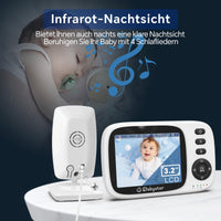 1 x RAW Customer Returns Babystar Babyphone with Camera, 3.2 Inch Video, Night Vision, Temperature Monitoring, Two-Way VOX Module, Rechargeable 2100mAh, 2.4GHz Baby Monitor, Ideal for Parents, - RRP €59.99