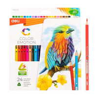 1 x RAW Customer Returns deli colored pencils pack of 24 colors, ergonomic triangular colored pencils case of 24 for adults and children - RRP €6.0