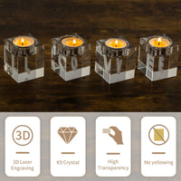 4 x Brand New Sziqiqi 4pcs Crystal Candlestick, Clear Glass Candle Holder Tea Light Holders for Candlelight Dinner Table Room Decoration Party Gift, Love - RRP €120.8