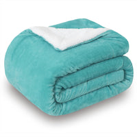 1 x RAW Customer Returns SOCHOW Sherpa blanket Lake Green two-sided blankets cuddly blankets, extra thick warm sofa blanket couch blanket made of Sherpa, 220 x 240 cm super fluffy fleece blanket as a sofa throw or living room blanket - RRP €49.57