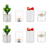 1 x RAW Customer Returns Romadedi Candlestick Candle Holder Glass Dessert Glasses - 6.5 8cm 12Pcs Tealight Glass for Pillar Candles Small Vase Dessert Cup Round Pudding Glass Bottle for Wedding Living Room Christmas - RRP €27.61