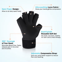 1 x RAW Customer Returns Finger Compression Ice Glove for Pain Relief, Adjustable Wrist Strap, Wrist Ice Bag for Hot and Cold Therapy, Gel Cold Bag for Tendonitis, Carpal Tunnel S  - RRP €29.99