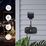 1 x RAW Customer Returns HBN WLAN socket for outdoor use with 2 outputs, smart outdoor socket, 10A, IP44 waterproof, outdoor 2-way socket with app remote control, compatible with Alexa and Google Assistant - RRP €28.22