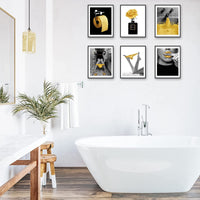 1 x Brand New MKHFUW Modern Women s Bathroom Poster, Fashionable Bathroom Wall Decoration, Bathroom Art, Frameless Black-1, 20 x 25 cm  - RRP €20.4