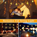 2 x Brand New 1.65M 10LED Ramadan Fairy Lights,Warm White LED Muslim Ramadan Light,Ramadan Decorative Fairy Light,Eid Ramadan Lanterns,Fairy Lights for Eid Decorations,Eid Mubarak Light,Star Moon Fairy Lights - RRP €14.64