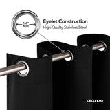 1 x RAW Customer Returns Deconovo eyelet curtain, opaque thermal curtain, cold protection eyelets, blackout curtain eyelets, 229 x 117 cm height x width , black, set of 2 - RRP €32.69