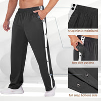 1 x RAW Customer Returns Deyeek jogging bottoms, men s training trousers, side opening, long running trousers with pockets, basketball trousers, leisure trousers, black XL - RRP €29.99