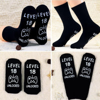 2 x Brand New RSHVSMS Gaming Socks for Men and Women, Super Funny Cotton Socks, Non-Slip Soft and Comfortable Creative Socks, Special Gifts for Young Gaming Enthusiasts Black  - RRP €21.16