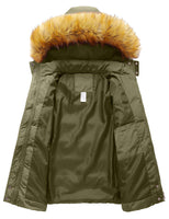 2 x Brand New SZORY Women s Winter Coat Short Thick Warm Jacket with Detachable Faux Fur Hood Army Green,S  - RRP €45.6