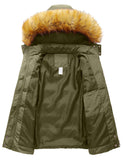 2 x Brand New SZORY Women s Winter Coat Short Thick Warm Jacket with Detachable Faux Fur Hood Army Green,S  - RRP €45.6