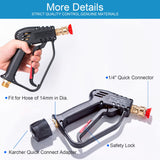 1 x RAW Customer Returns YUET High Pressure Washer Gun with 5 Removable Spray Nozzle Tips, Quick Connector and 1 4 Adapter for K rcher, Car Nozzle Cleaner, M22-14mm Fitting, Cleaning Sets for Karcher - RRP €33.99