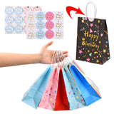 1 x RAW Customer Returns Cozlly 12 Pieces Kraft Birthday Gift Bags with Stickers, Paper Bags with Handles, Kids Birthday Bags, Gift Envelopes, Party Gift Paper Bags, for Kids Birthday Parties - RRP €9.38