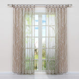 1 x RAW Customer Returns HongYa 1 piece loop curtain, transparent curtain, voile curtain with loops, branches pattern, H W 175 140 cm, sand - RRP €25.2