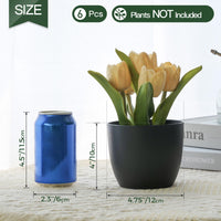 1 x RAW Customer Returns T4U 12cm Self-Watering Flower Pot Set of 6, Flower Pot with Watering System for Indoor and Outdoor, Planter for Orchids and Basil Self-Watering Pot, Black - RRP €20.56