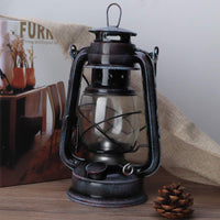 1 x RAW Customer Returns MAGT kerosene lamp oil lamp, 24cm retro petroleum lamp vintage iron glass oil lamps petroleum lantern storm lantern for home decoration - RRP €23.49