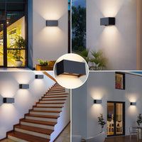 1 x RAW Customer Returns Klighten 24W LED wall light indoor outdoor, 3000K outdoor lamp, IP65 wall UP down, outdoor wall light with adjustable beam angle, warm white, anthracite - RRP €44.99