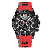 1 x RAW Customer Returns SAPPHERO Men s Watch Silicone Strap Chronograph Quartz 30M Waterproof Casual Business Gift for Men Orange Black Strap - RRP €37.85