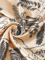 1 x Brand New DAMILY Women s Paisley Pattern Bandana Scarf Large Satin Silk Scarf Hair Head 90 90. Beige  - RRP €27.6