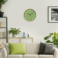 5 x Brand New VIVILINEN Wall Clock 30CM Simulated Wood Frame, Silent Non-Ticking Wall Clock Decorative Frameless Round Clock for Living Room, Bedroom, Kitchen, Green - RRP €79.95