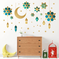 8 x Brand New TOPJOWGA Ramadan Wall Sticker, DIY 3D Wall Stickers, Eid Mubarak Sticker, Wall Sticker, Eid Ramadan Mubarak Moon Star Decorations for Bedroom Living Room Office C  - RRP €182.4