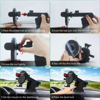 1 x RAW Customer Returns HELIOTION Car Phone Holder, Mobile Phone Holder 3 in 1 Universal 360 Rotatable, Retractable for Windshield Car Ventilation with Suction Cup for iPhone Samsung Huawei LG - RRP €12.29