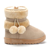 1 x RAW Customer Returns Yeeteepot Girls Warm Lined Snow Boots Baby Children Plush Winter Boots Flat Non-Slip Boots Toddler Shoes Soft Sole Short Shaft Boots Beige 21 EU Manufacturer 22 - RRP €28.51