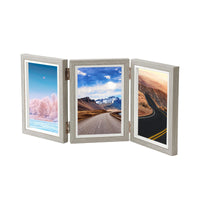 1 x RAW Customer Returns SPORWAY Picture Frame 13x18 for 3 Photos Foldable Photo Frame for Multiple Photos Wooden Picture Frame with Glass Panel, 3D Picture Frame Collage for Wedding Family Baby Grey  - RRP €11.09