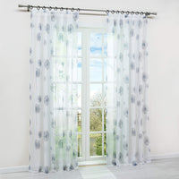 1 x RAW Customer Returns HongYa 1 piece transparent curtain voile curtain scarf with ruffle tape window scarf H W 175 140 cm dandelion pattern - RRP €22.18