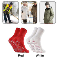 1 x Brand New Self-Heating Socks, Heated Socks, Magnetic Socks, Tourmaline Self-Heating Socks, Thermal Socks for Men Women, Tourmaline Socks for Camping, Hiking, Fishing, Cycling, 2 Pairs White, Red  - RRP €30.0