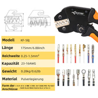 2 x RAW Customer Returns KF CPTEC crimping pliers Dupont connector, 0.25-1.5 mm , uninsulated flat plug sleeves Crimping pliers for Molex, JST connectors, TE terminals, EPC, PCIE, SATA pins - open Crimping pliers Cable lugs for flat plugs - RRP €47.18